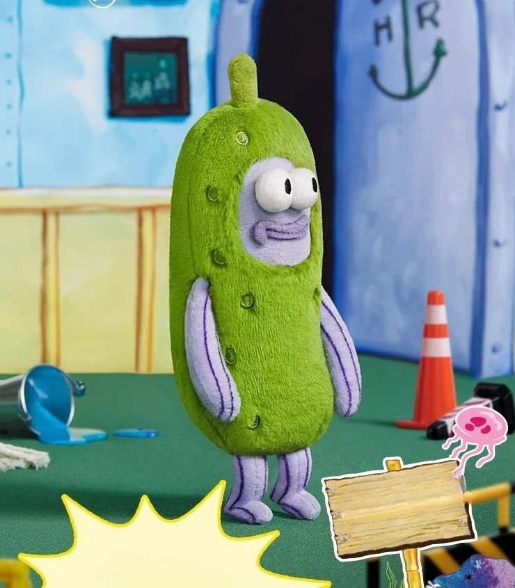 سلسلة مفاتيح سبونجبوب القطيفة ذات الصندوق العمياء: يومًا في الجزء السفلي من بيكيني شخصية صغيرة غامضة، حقيبة مفاجأة لطيفة قابلة للجمع للجماهير