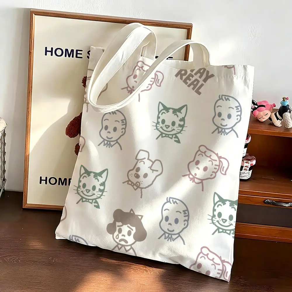 Cartoon H-Harata O-Osamu Storage Bags Canvas Bags Are Suitable for Going to Class, Shopping, Gifts, and Commuting