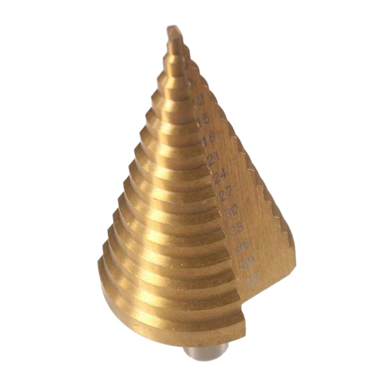 HSS Step Cone Mata Bor-4-42มม.ขนาด14รอบ Shank Hole Cutter เครื่องมือเหล็กความเร็วสูง