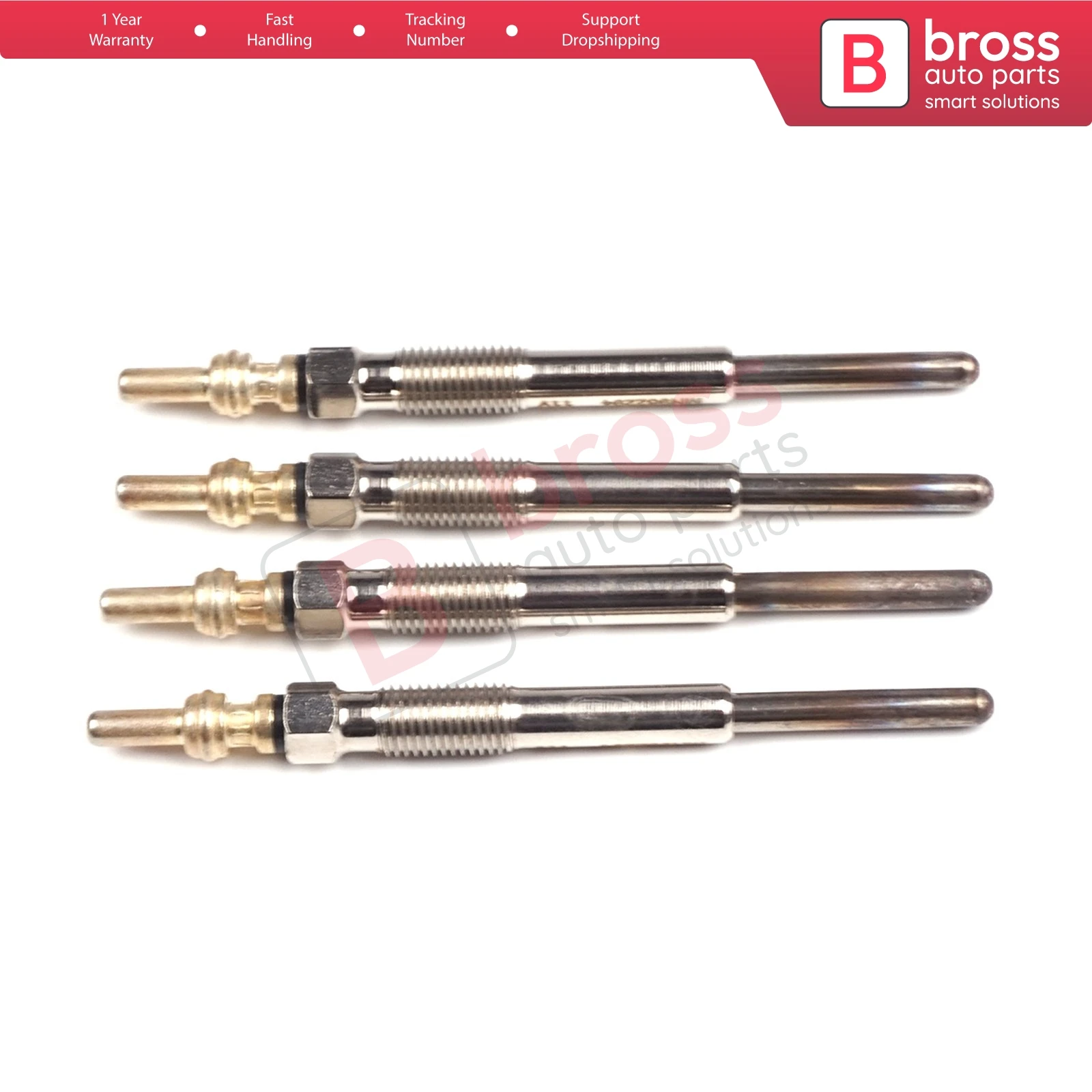 Bross Auto Parts BGP29-1 4 Pcs Heater Glow Plugs GX4098, 596099, GN063 for Ford Citroen Peugeot Jaguar 2.2 Ship From Turkey