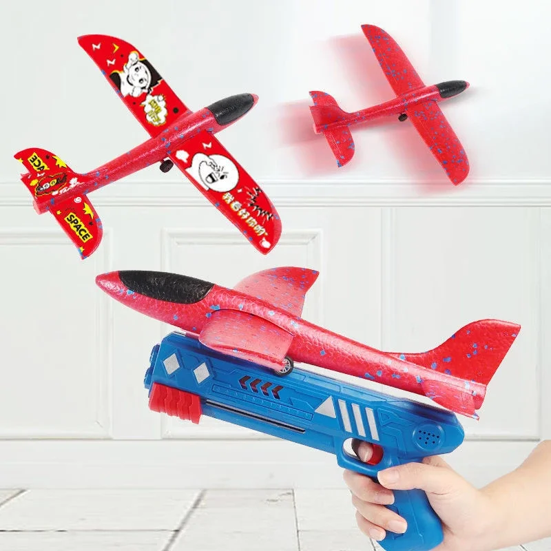 Foam Plane Launcher EPP Bubble Airplanes Glider Hand Throw Catapult Plane Toy for Kids Catapult Guns Plane Children Outdoor Toys