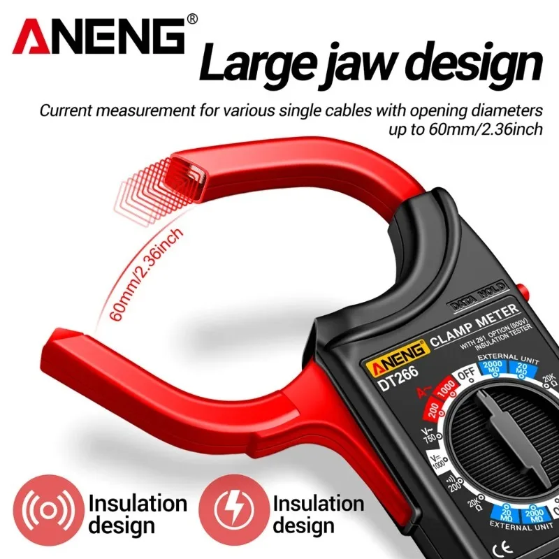 ANENG DT266Clamp Meter Battery Voltage Tester Suits Multimeter  Current Tester with  Universal Capacity Test Tools