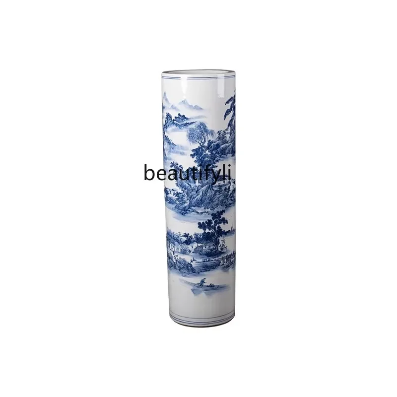 Ceramic Floor Large Vase Quiver Living Room TV Cabinet Chinese Decoration Calligraphy and Painting Ornaments Gathering