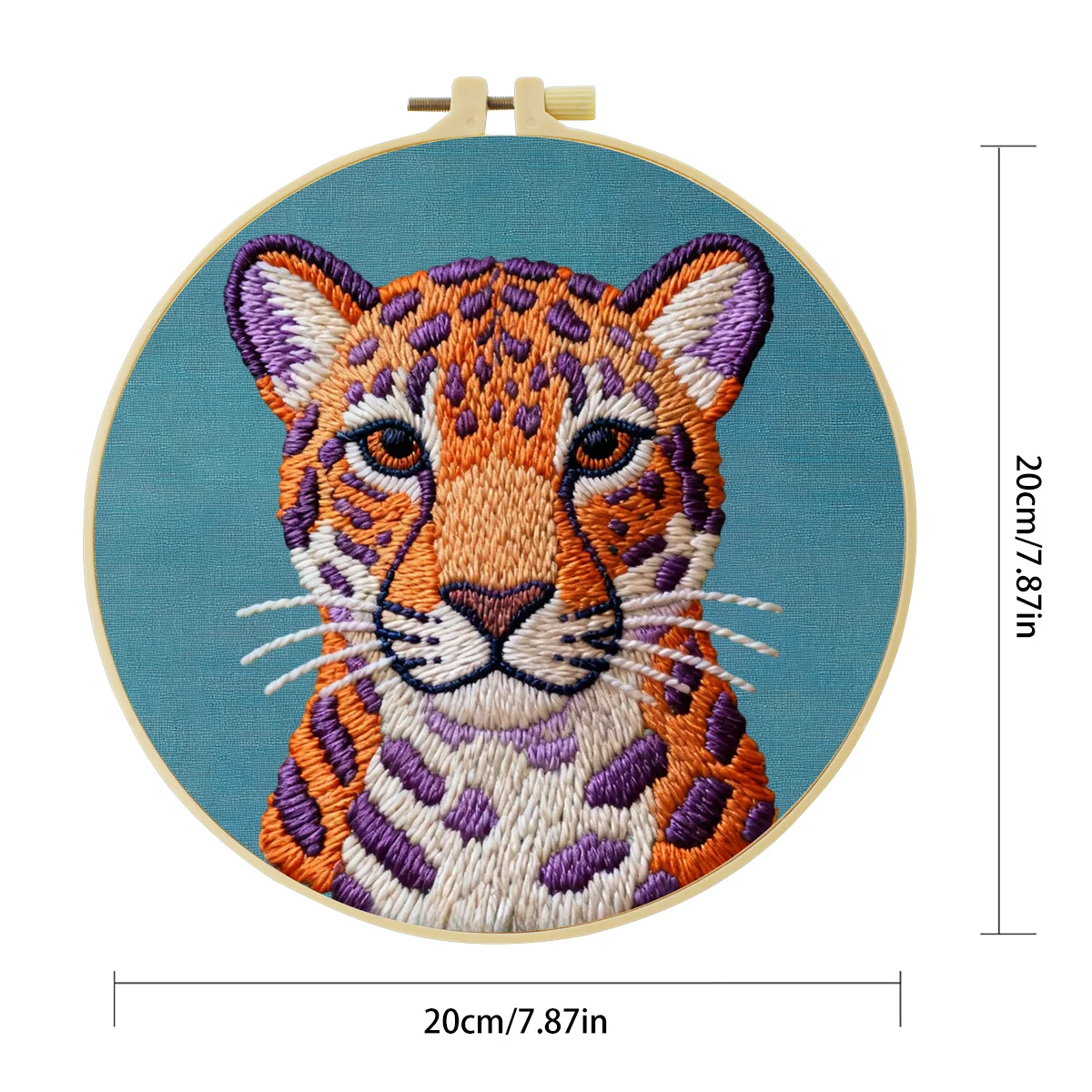 1 Stück 20X20CM/15X15CM 7,87/6,3 Zoll Tiger-Stickerei-Starter-Kit DIY-Kit DIY-Stickerei-Set für Anfänger – Detail 3