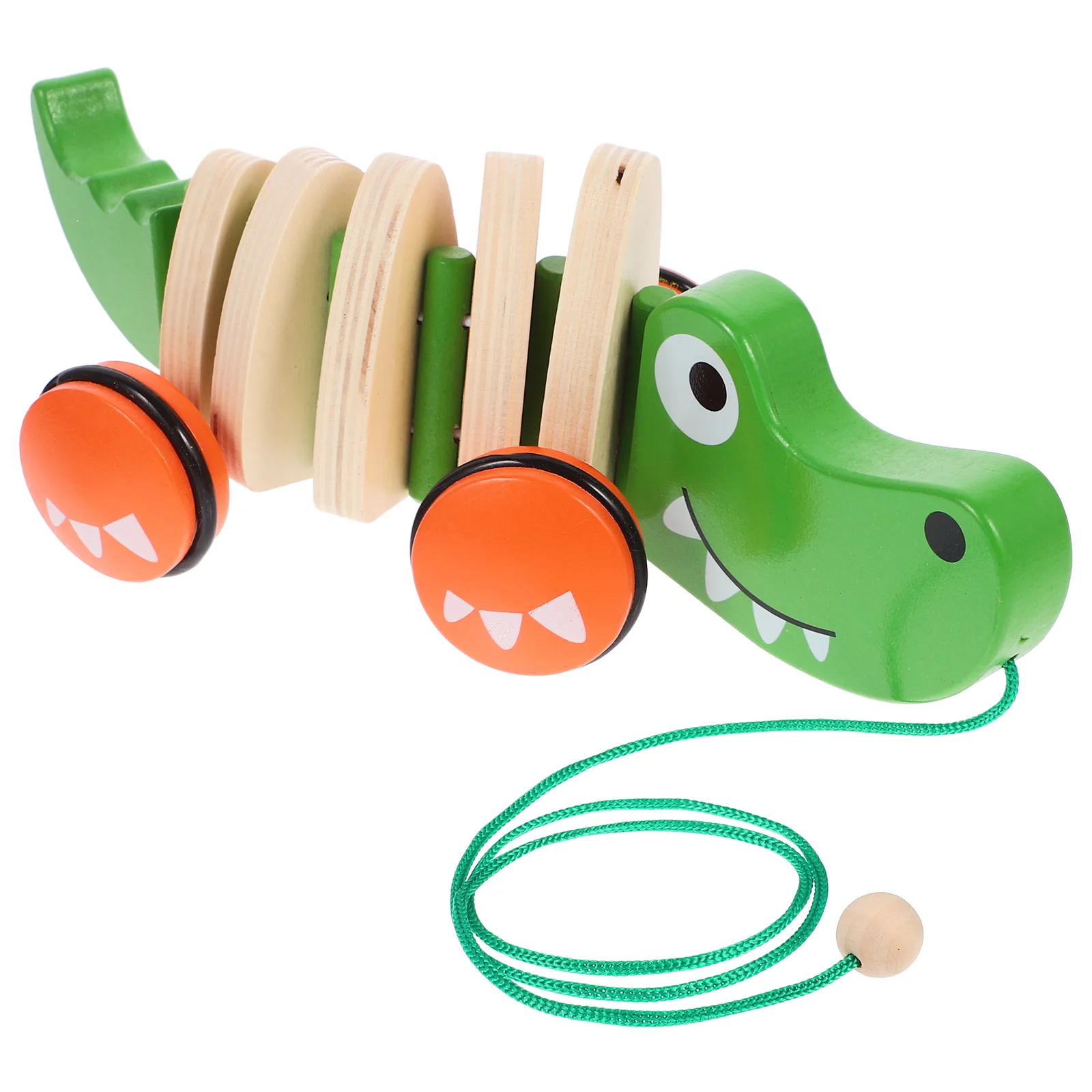 Pull The Cart Tractor Wooden Toy Child Toddler Small Dog Toys Infant Along Animal Drag