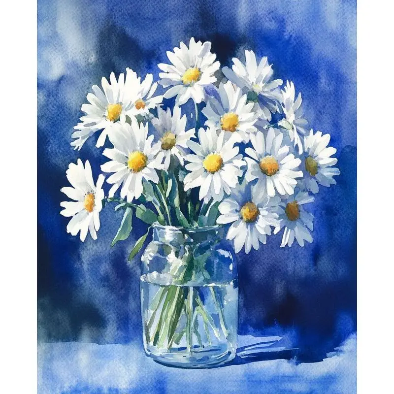 

PhotoCustom 5d Diy Diamond Painting Flowers Embroidery Painting Full Round Diamond Rhinestone Home Decor Gift