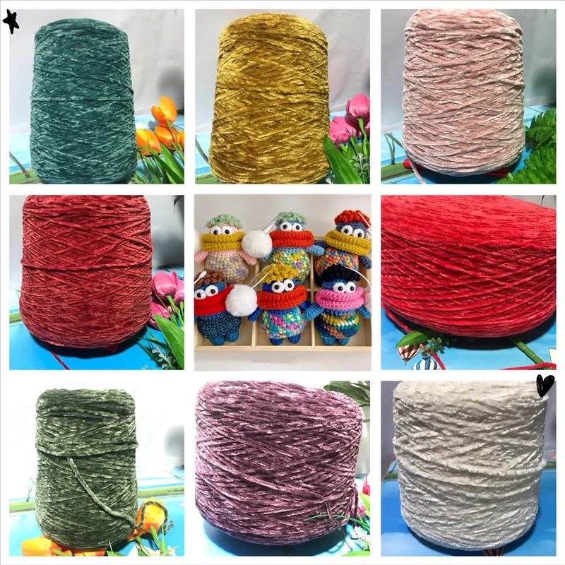 500g Chenille Gold Samt Wolle Garn mittel dicken Faden DIY hand gestrickte Baby faden Schal/Schal/Puppe/Schuh Handwerk Häk elgarn