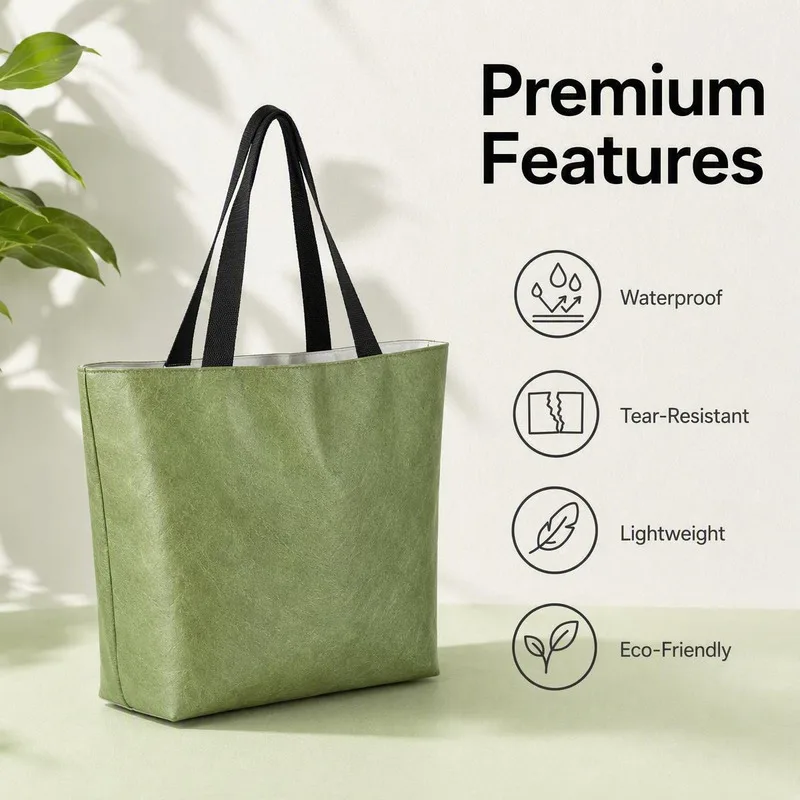 Customizable Tyvek Tote Bag Dupont Bags Waterproof Lightweight Reusable Shopping Bag Support Custom Logo Size Color