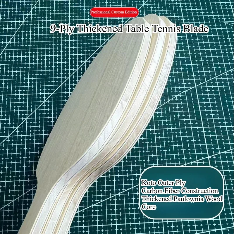 9-ply Thickened Table Tennis Blade Diy Carbon Fiber Custom Thickened Paulownia Wood Core Ping Pong Bat Paddle with FL Handle