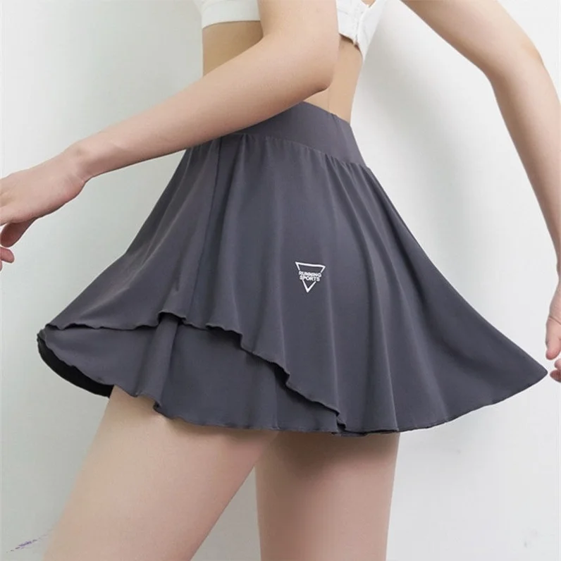 

High Waist ort Yoga Skirt for Students Sports Fitn Dance Loose Wide Leg Casual Skirt Anti Light Nylon Tee Acetate Fiber