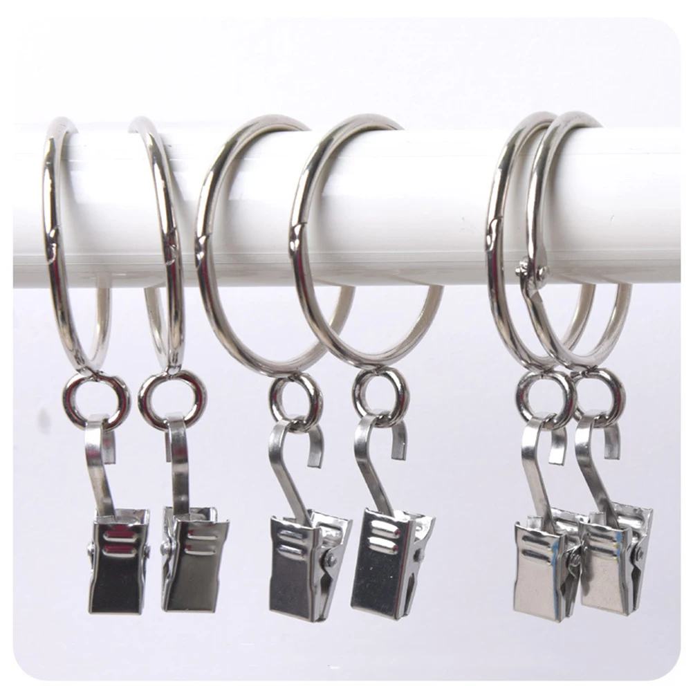 

20Pcs Curtain Opening Drapery Rings Large Internal Diameter 32mm Heavy Duty Metal Hooks for Hanging Curtains Smooth Sliding