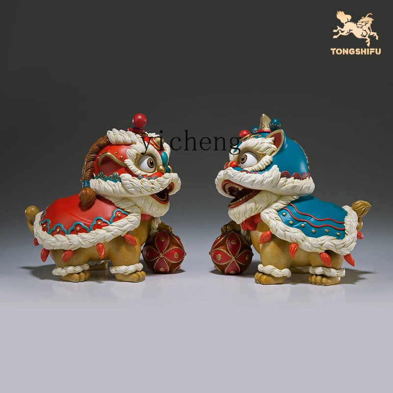 Tqh Lion Decoration Lion Dance Auspicious Living Room Desktop Home Decoration New Chinese Lion Gift