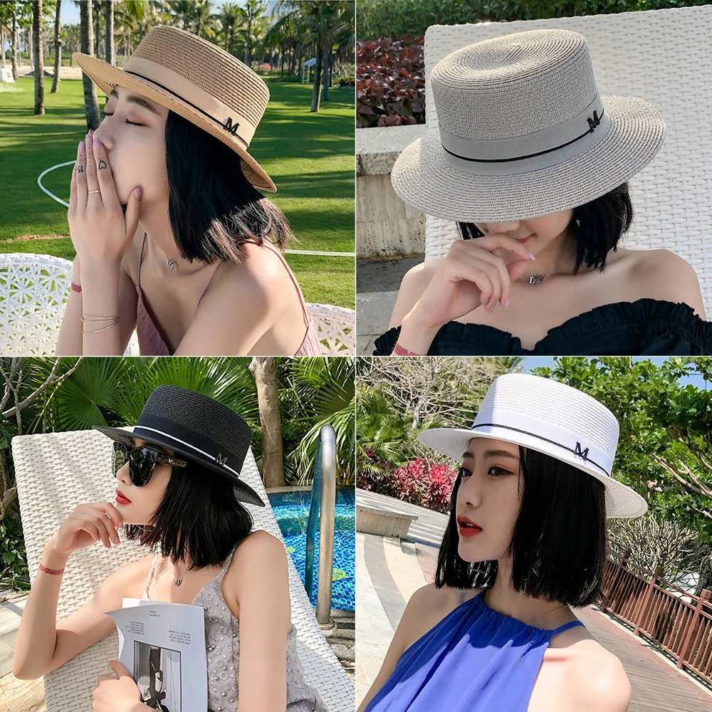 New Summer Straw Hats Woman Panama Travel Beach Sun Hat Women Elegant Luxury Jazz Hat