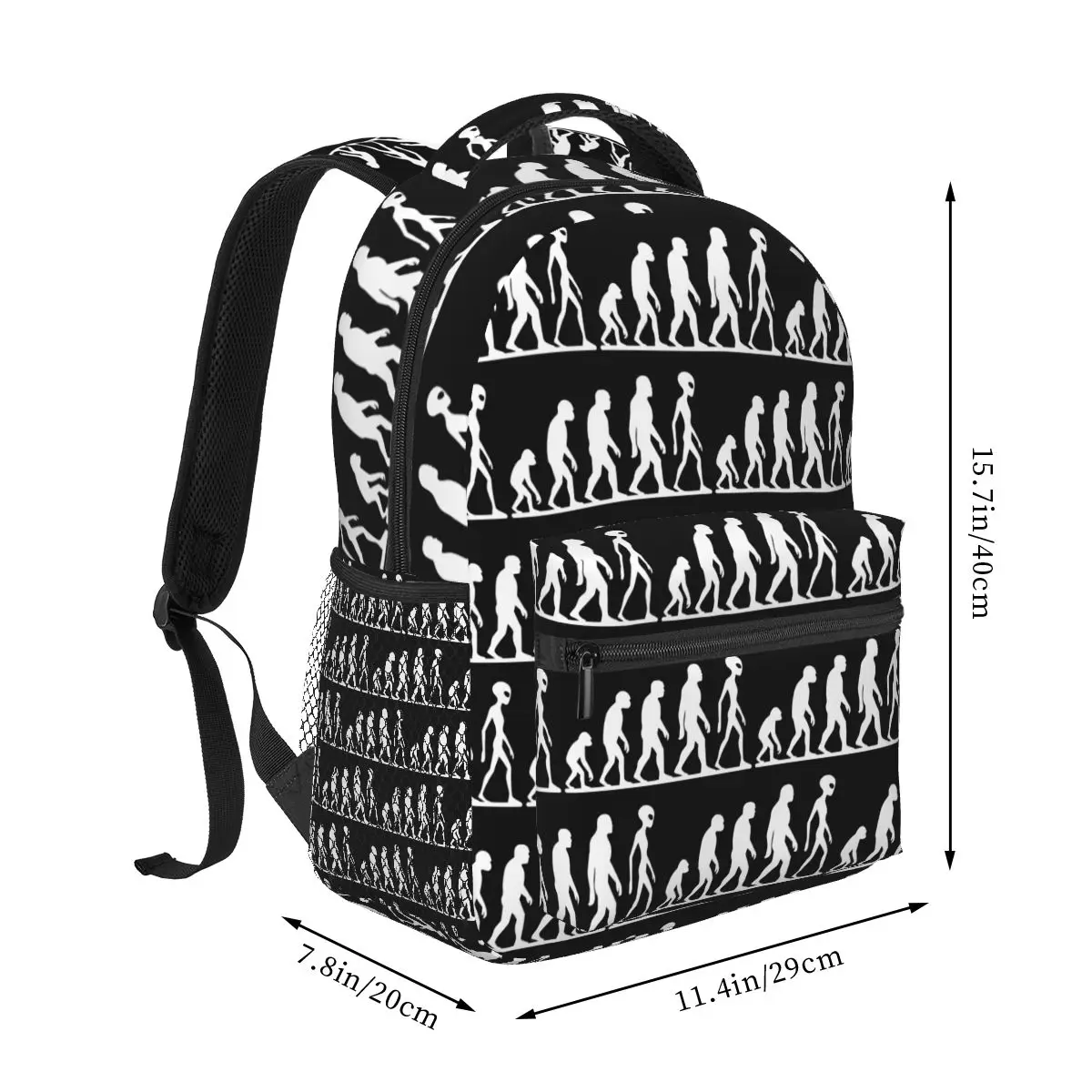 Evolution Of Alien March Of Progress Graphic Backpacks Boys Girls Bookbag Students School Bags Cartoon Kid Rucksack Shoulder Bag