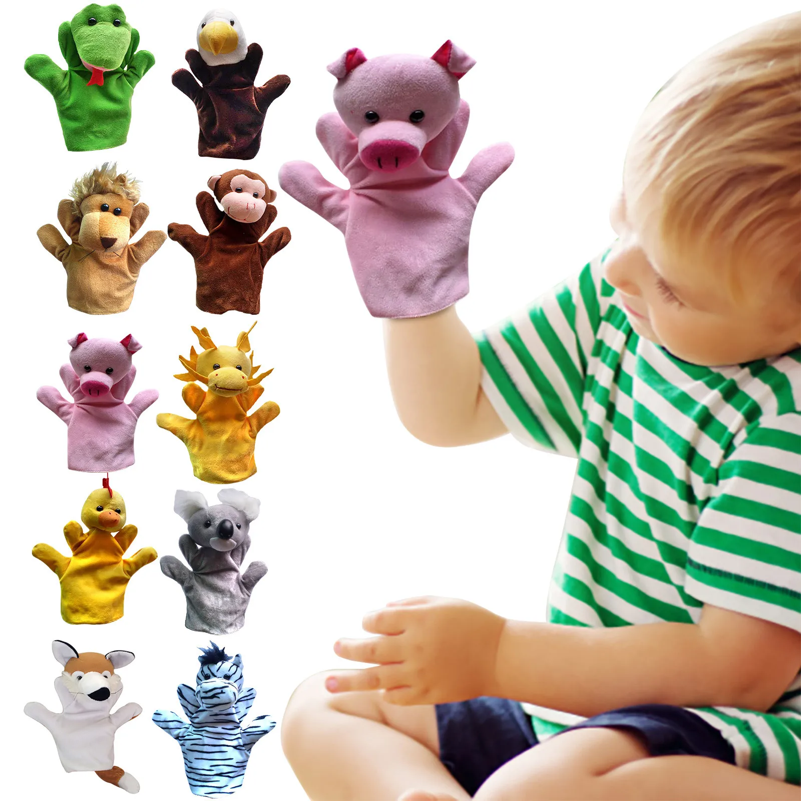 

Animal Plush Hand Puppet Children Educational Toys Plush Hand Puppets Animal Hand Puppets Children Teaching Aids Story Props