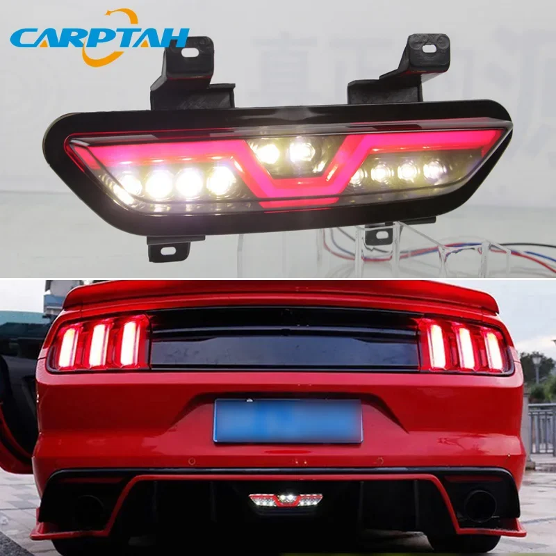

Car LED 12V Rear Bumper Lamps For Ford Mustang 2017 2018 Brake Light Turn Signal Backup Reflector Lamp Reverse Fog Taillights
