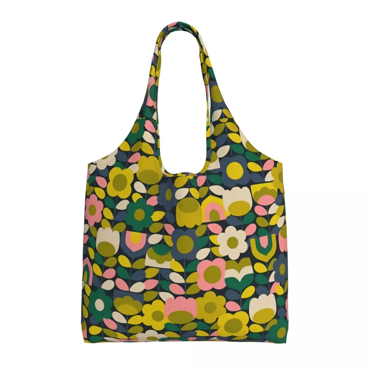 Custom Recycling Flower Shopping Bag Canvas Shoulder Tote Bag Washable Orla Kiely Grocery Shopper Bags Photography Handbags