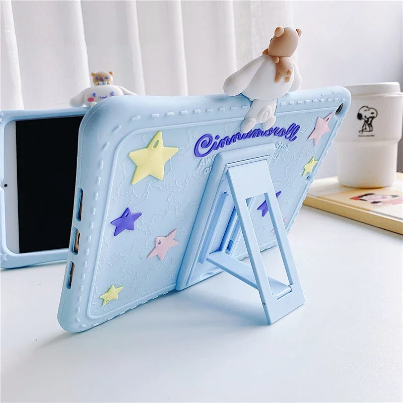 Kawaii sanrio cinnamoroll Ipad pouzdro roztomilá kreslený silikon měkké lastura pro Ipad pro 2018 2020 11pro palec vzduch 1 2 3čepel nárazuvzdorné pouzdro