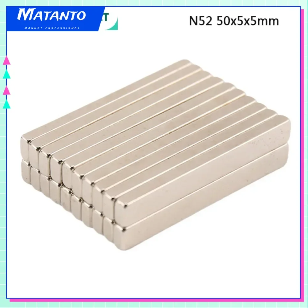 

N52 50x5x5mm Neodymium Magnet 50mm x 5mm x 5mm NdFeB Block Super Powerful Strong Permanent Magnetic Imanes