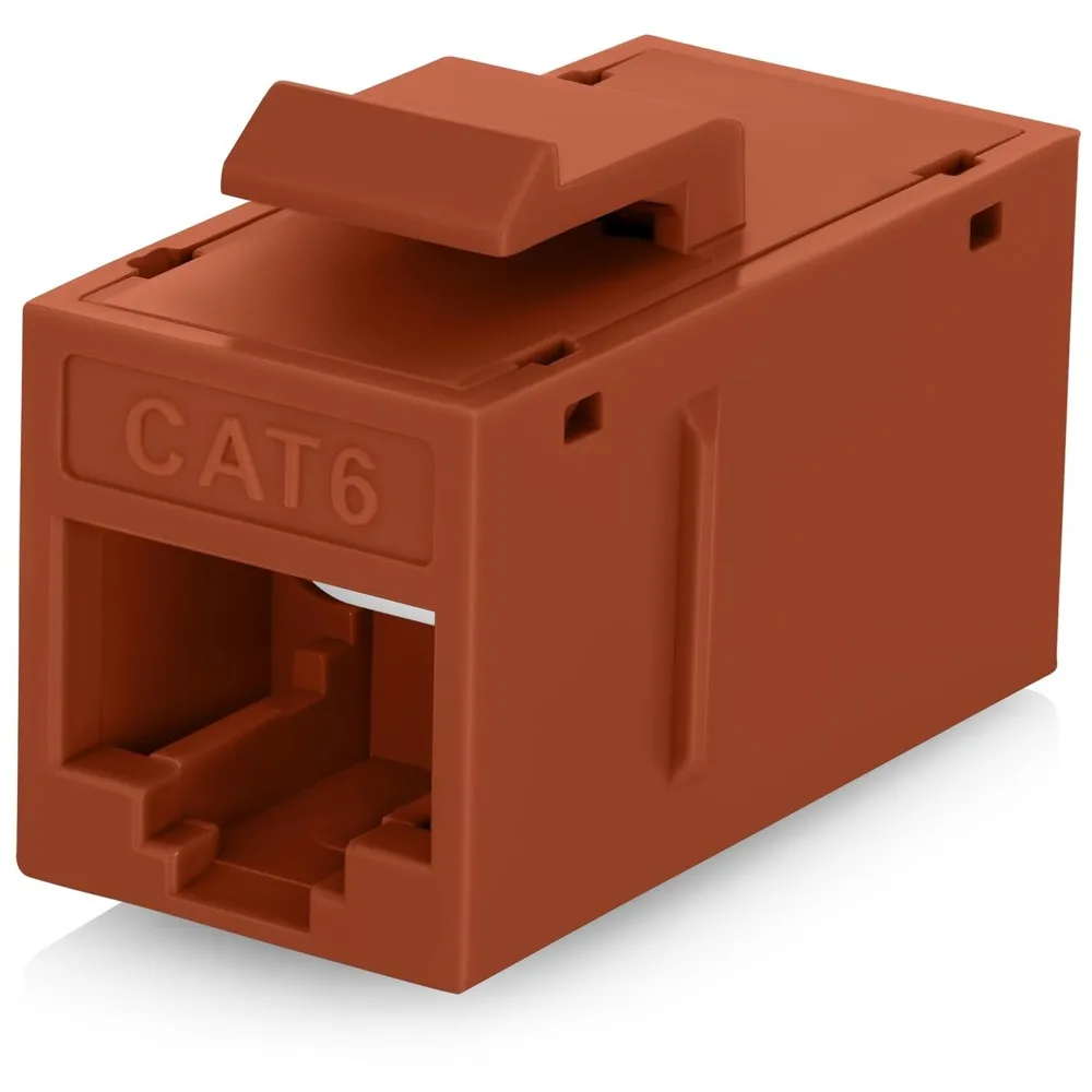 

RJ45 CAT6 Keystone Coupler in Orange (48-Pack) - RJ45 Coupler Cat6 Keystone Jacks
