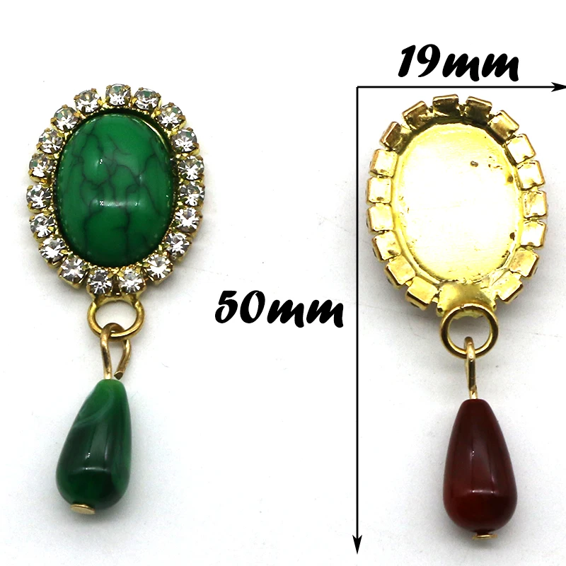 5 Pieces/Batch 19 * 50MM Rhinestone Oval Crack Pendant Accessories DIY Hair Accessories Handmade Clothing Handmade Materials