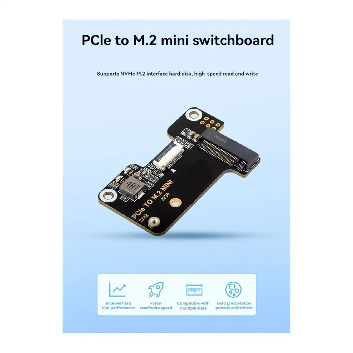 

*ABHW Adapter Board for Raspberry Pi5 PCIe to M.2 MINI Support NVMe Protocol M.2 Interface Hard Drives
