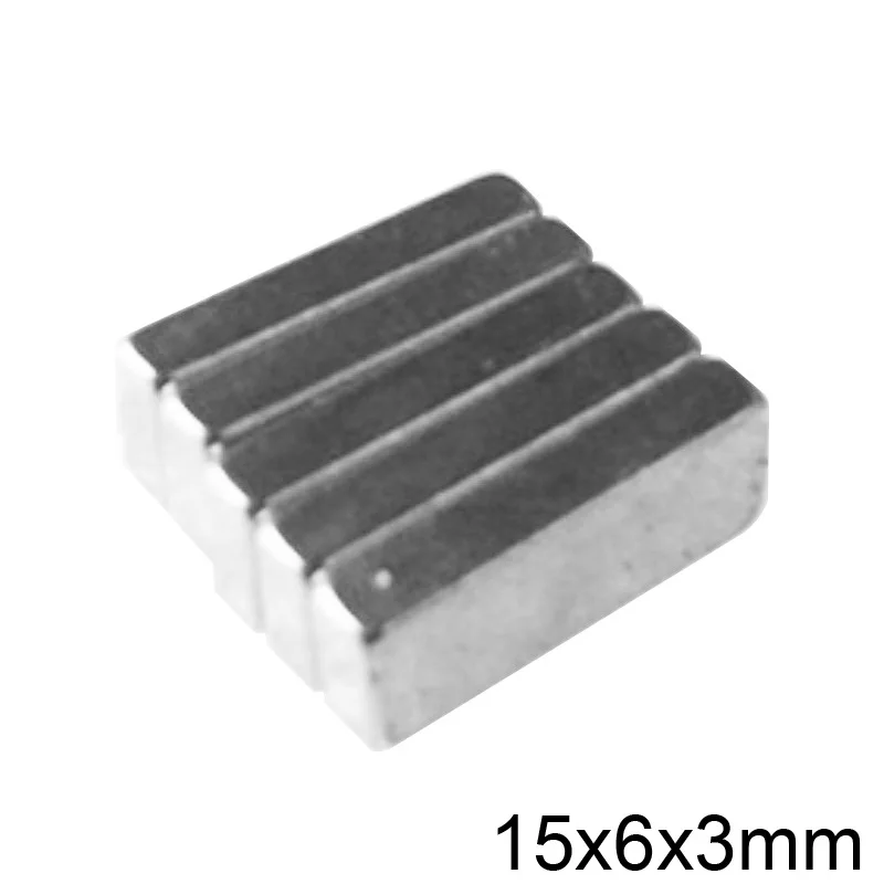 10~500PCS 15x6x3 mm Strong Rare Earth Magnet Thick 3mm Block Rectangular Magnet 15x6x3mm Permanent Neodymium Magnets 15*6*3