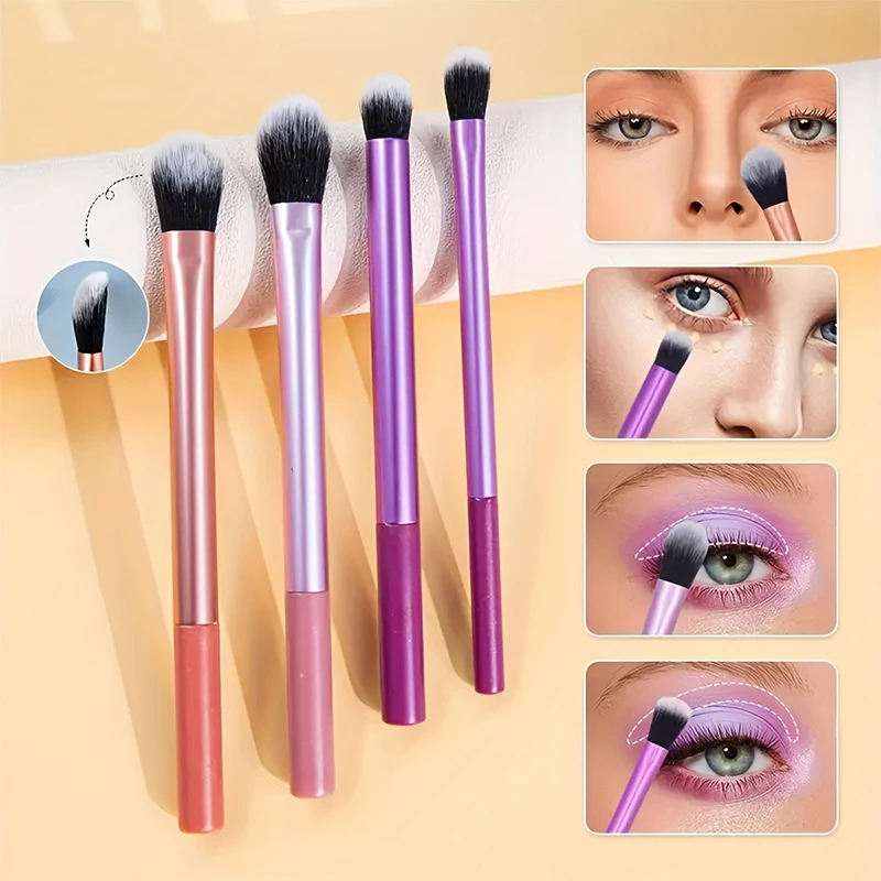 6/7/8/12Pcs Pro Makeup Brush Set Soft Premium Synthetic Hair Eyeshadow Blush Loose Powder Concealer Beauty Brush