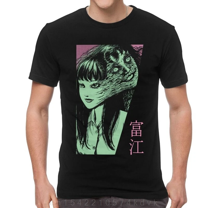 Male Tomie Junji Ito T-Shirt Novelty Anime Manga Japan Otaku Harajuku Tshirt Short Sleeve Hip Hop T Shirt Homme Cotton Tee Tops