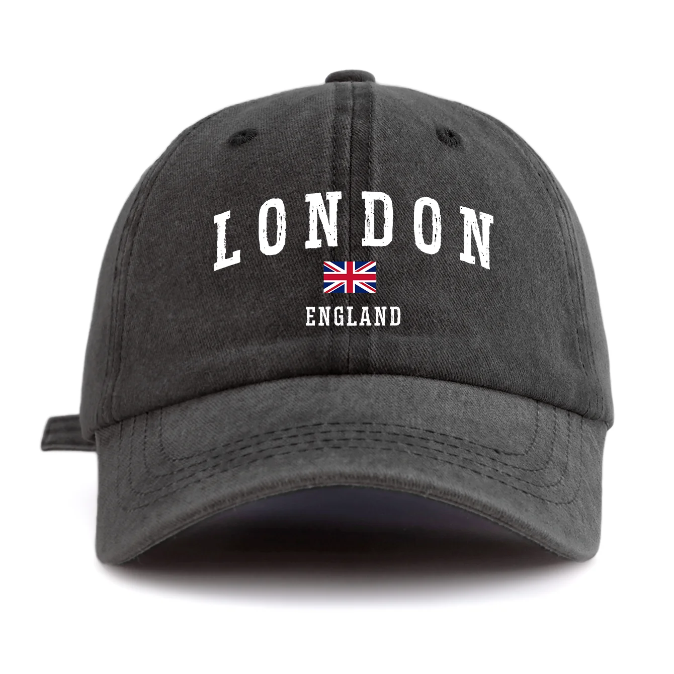 Vintage Washed London England Baseball Cap Unisex Snapback Hat Retro Distressed Outdoor Sports Sun Visor Dad Hats