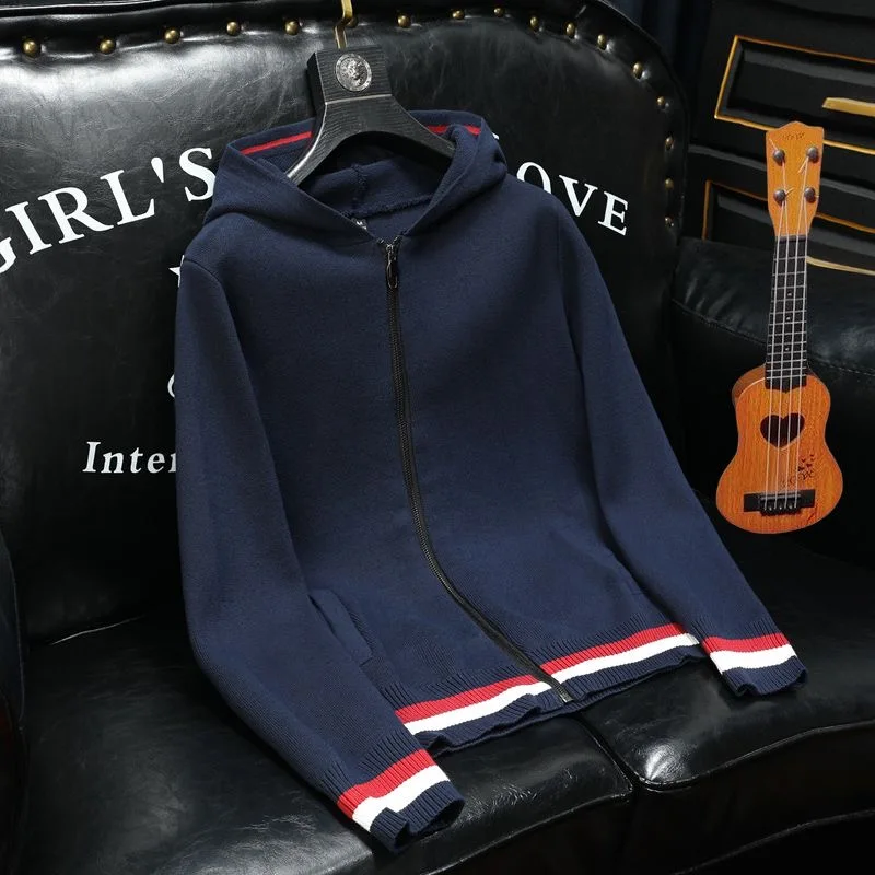

2025 Spring and Autumn New Fashion Trend Thickened Warm Hooded Sweater Men's Casual Loose Sports Large Size High-Grade Coat 4XL