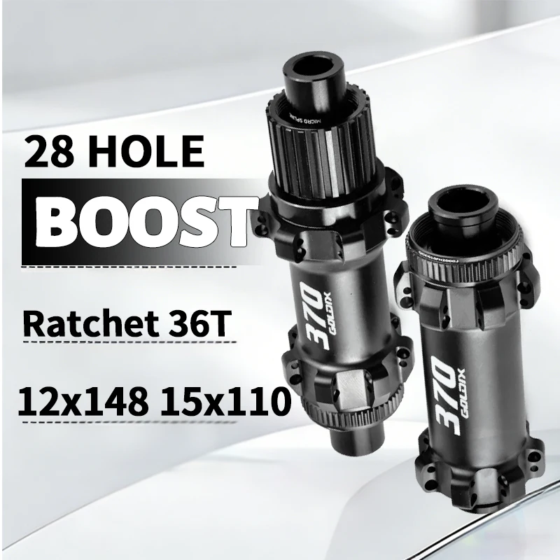 

GOLDIX 370 28H Boost Hub MTB Straight Pull 36T Ratchet 15x110 Front 12x148 141mm Rear Center Lock XD HG Micro Spline
