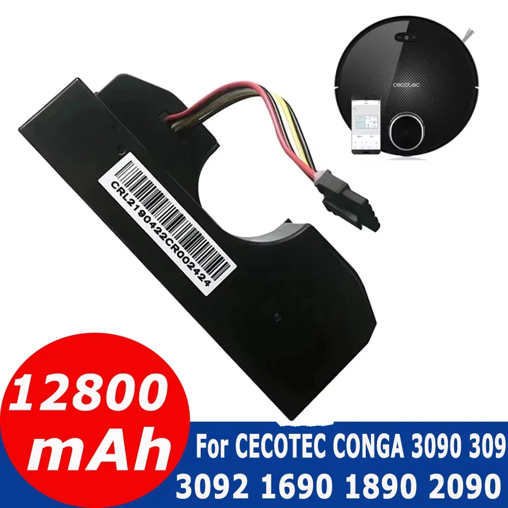 Vacuum Battery For CECOTEC CONGA 3090 CONGA 3091 CONGA 3092 Fits 05173 12800mAh / 44.40Wh 14.4V Li-ion