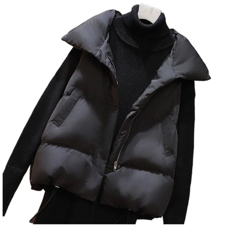 

Женская осень-зима 2026, новая теплая модная свободная повседневная куртка с воротником-стойкой на плечах, пуховая хлопковая куртка с уменьшением возраста