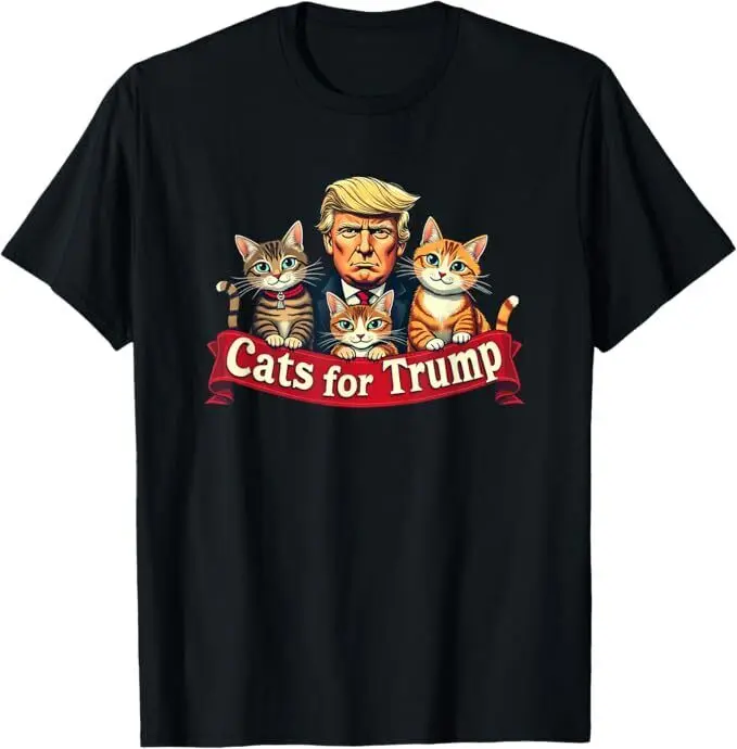 Cats for Trump USA American President 2024 Funny Unisex T-Shirt