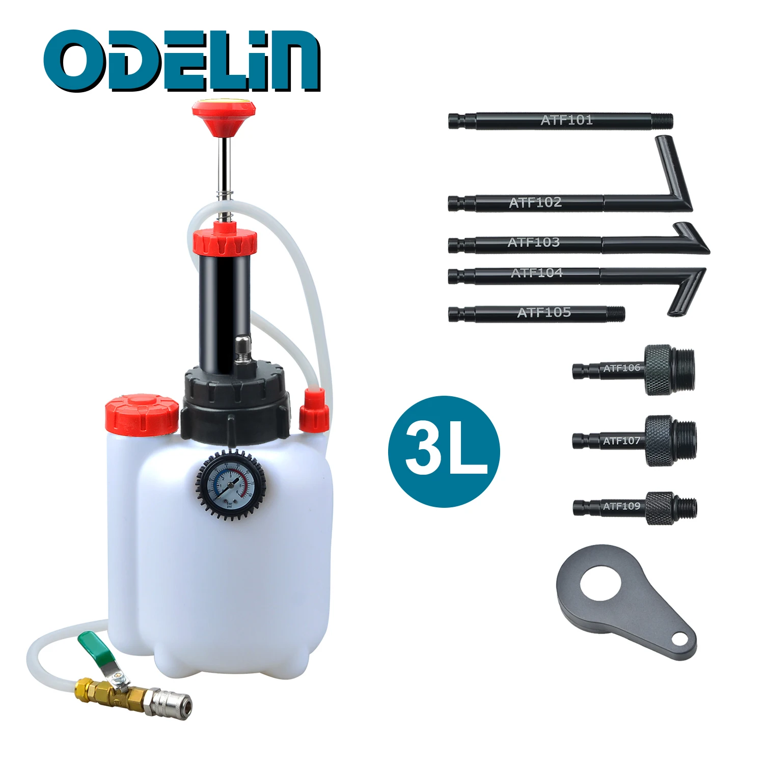 3L Manual Transmission Oil Filling System Fluid Pump Tool With 8pc ATF Adaptors