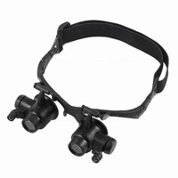 Watch Repair Magnifier Magnifying Glasses 10X 15X 20X 25X Dual Eye Jewelry With 2 LED Lights New Loupe Lens Microscope