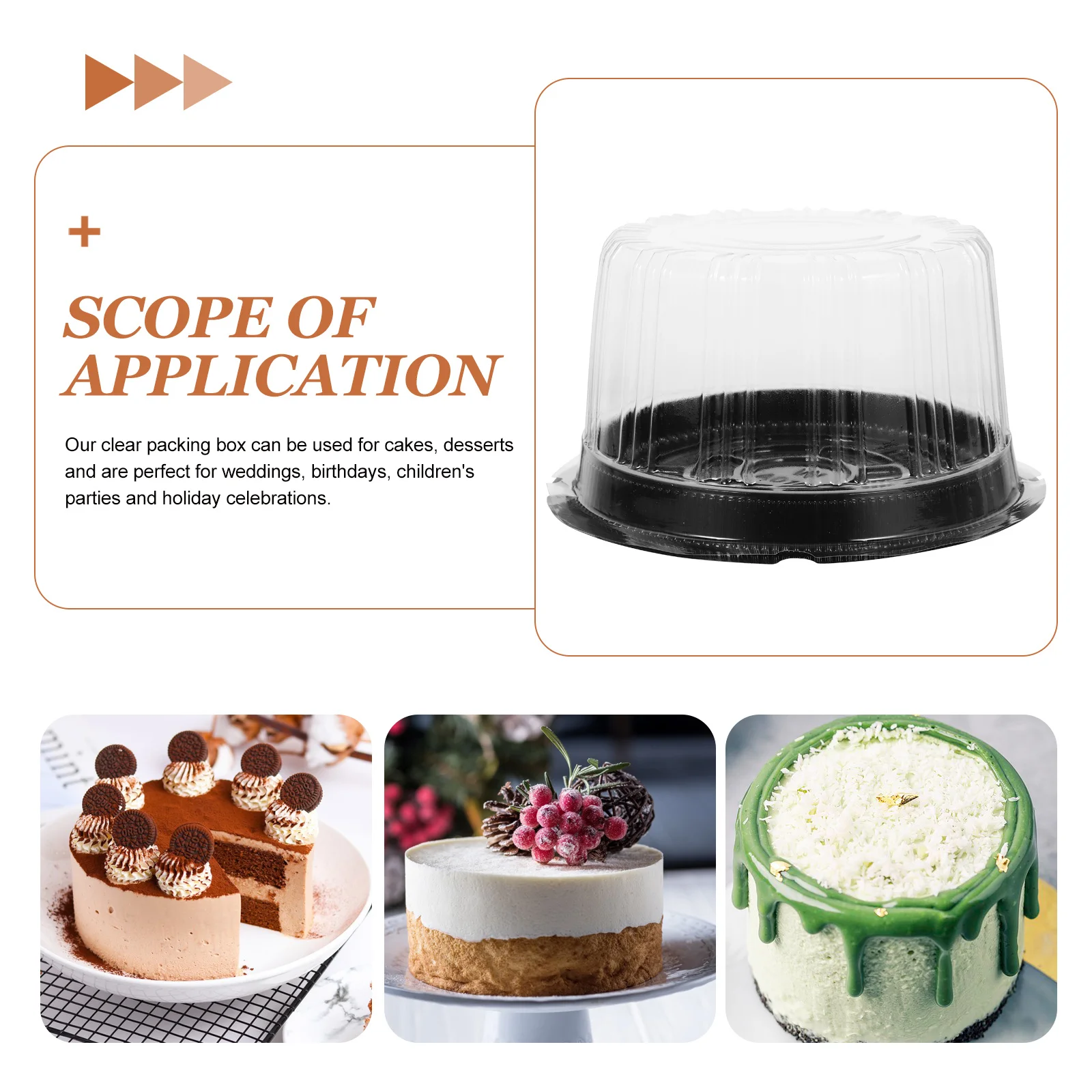 

10pcs Round Carrier Portable Carrier Birthday Cake Container Portable Baking Box Bakery Packing Box Cake Holder