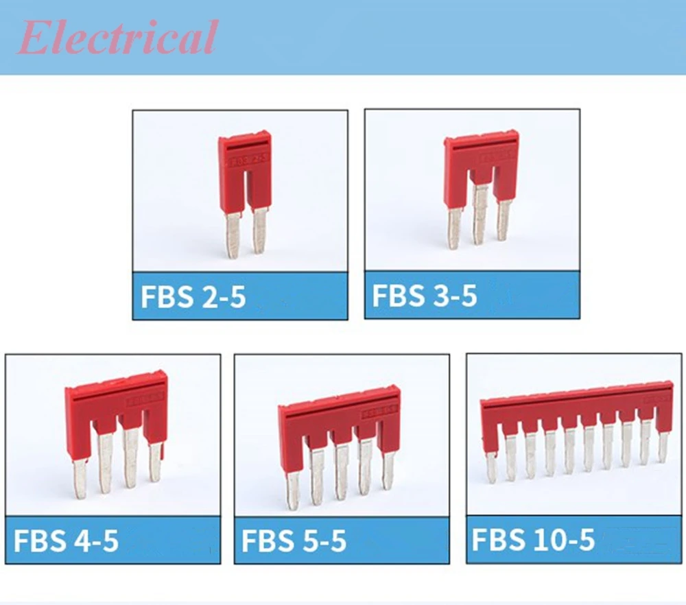 5PCS FBS 2P 3P 4P 5P 10P Space(4MM 5MM 6MM 8MM ) PHOENIX Jumper Plug-in bridge for PT ST UT DIN Rail Terminal Blocks center bar
