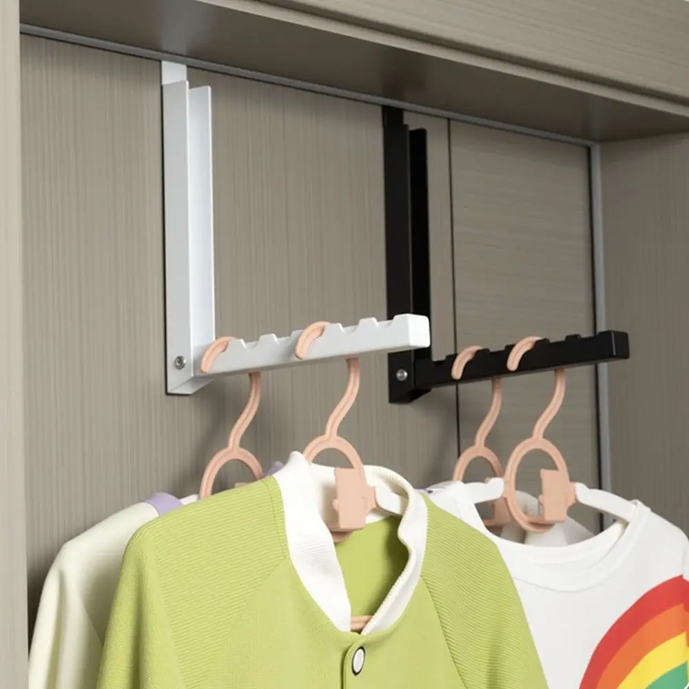 

Collapsible Hooks Over-Door Coat Rack Creative Space-Saving Drying Laundry Rack 6 Groves Portable Door Organizer Rack