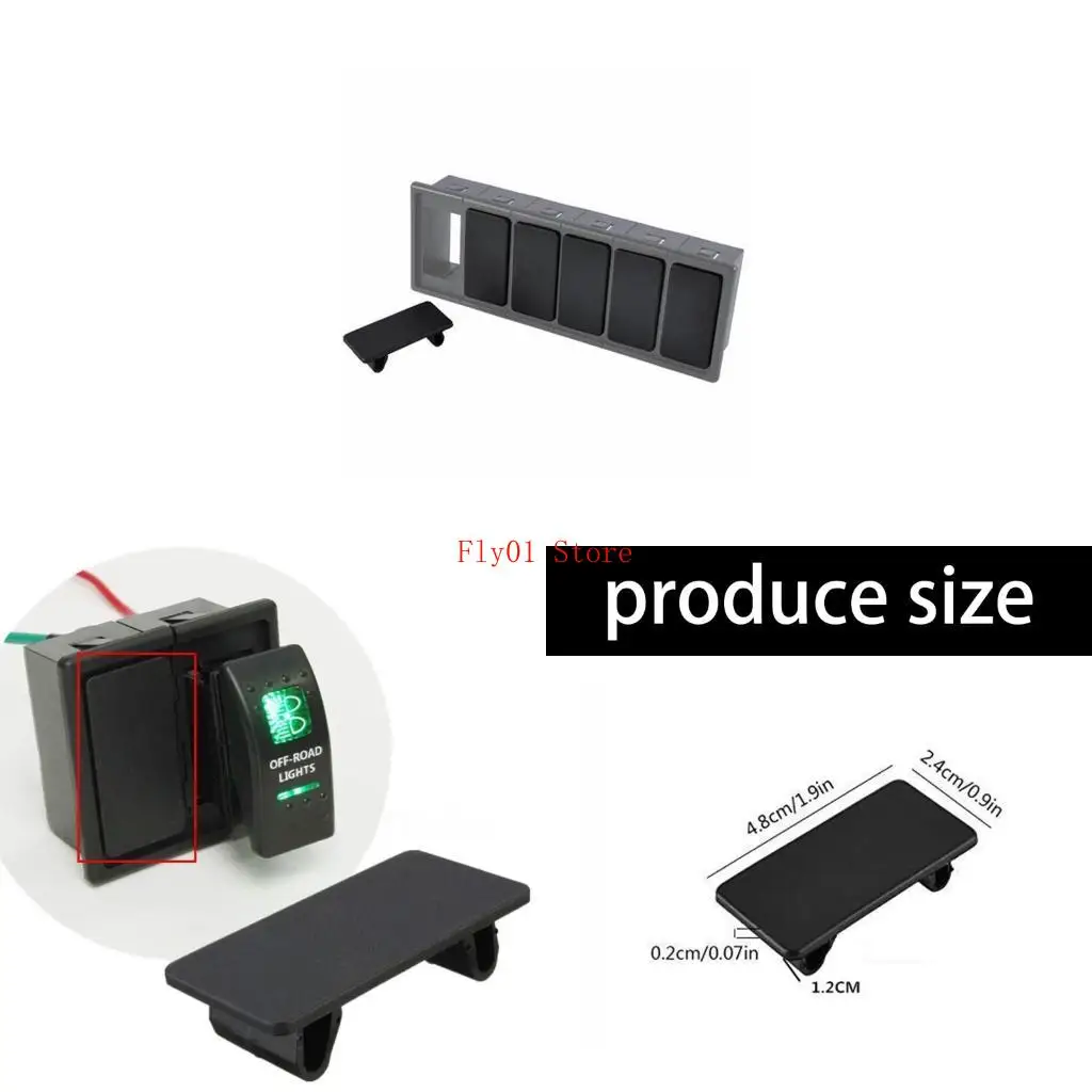 

6pcs Rocker Switches Cover Cover Abs Прямоугольные переключатели рокера Blank в отверстии