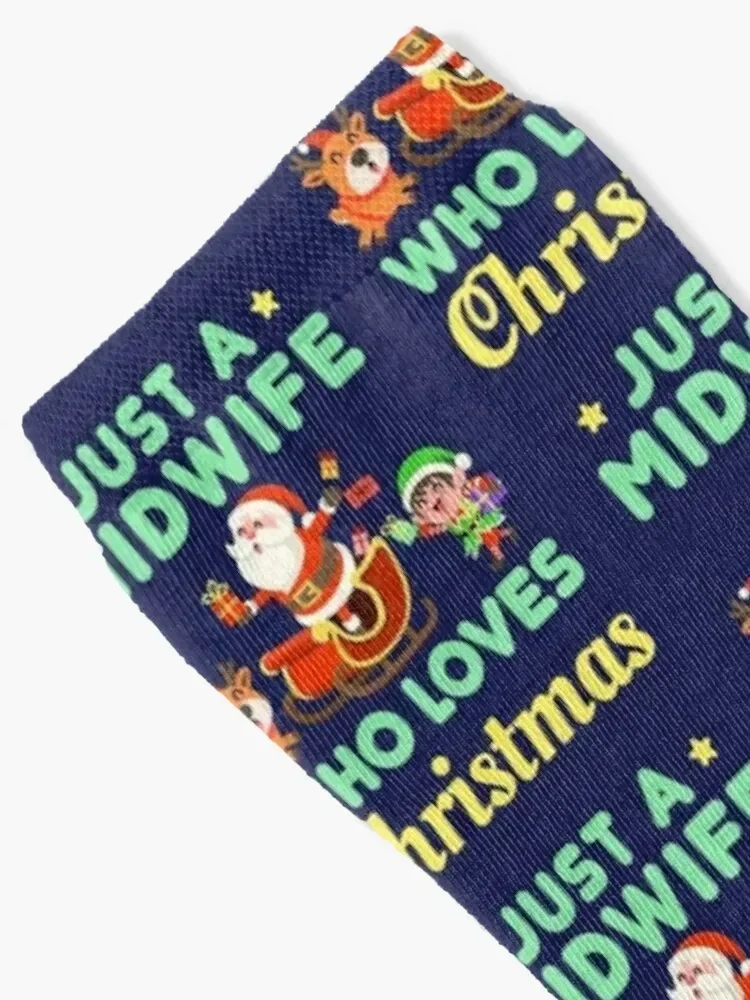 Just a Midwife Who Loves Christmas Socks cartoon cotton new in's Men's Socks Luxury Women's