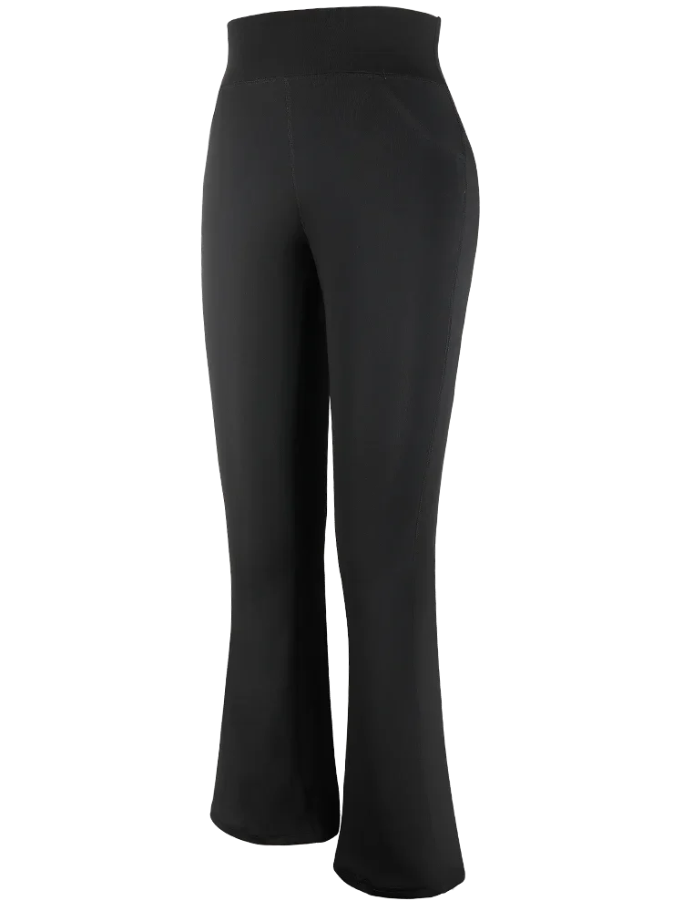 Leggings with Pockets for Slim Women High Waisted Tummy Control Workout Yoga Pants Trousers Flared Pants