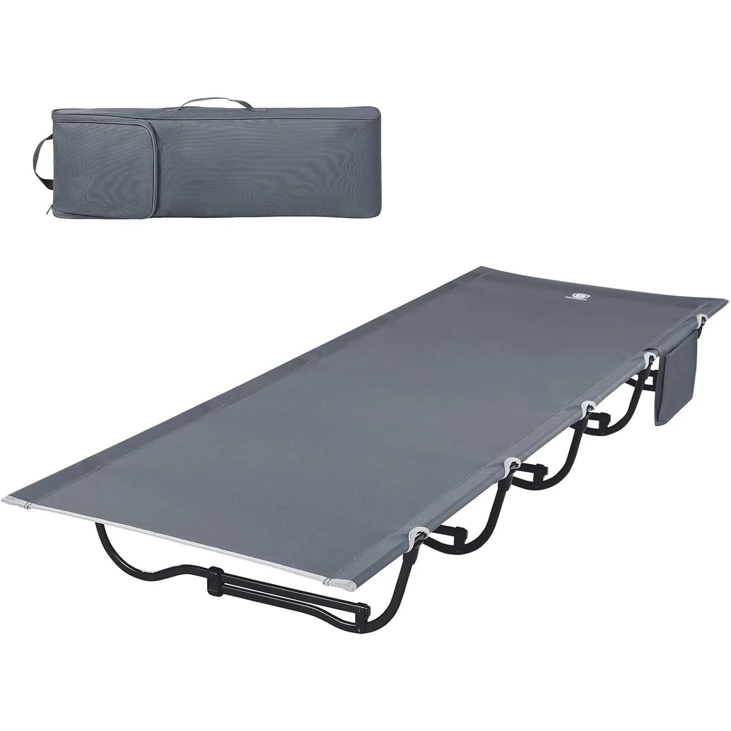 EVER ADVANCED Folding Camping Cot for Adults, Compact Sleeping Cots with Side Pocket, Portable Heavy Duty Foldable Camp Bed