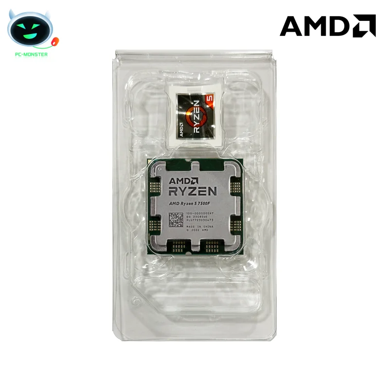 AMD Ryzen CPU 프로세서, PC 게이머 데스크탑, 6 코어, 12 스레드, 65W, 5nm 소켓, AM5 프로세서, Ryzen 5 7500F R5 7500F