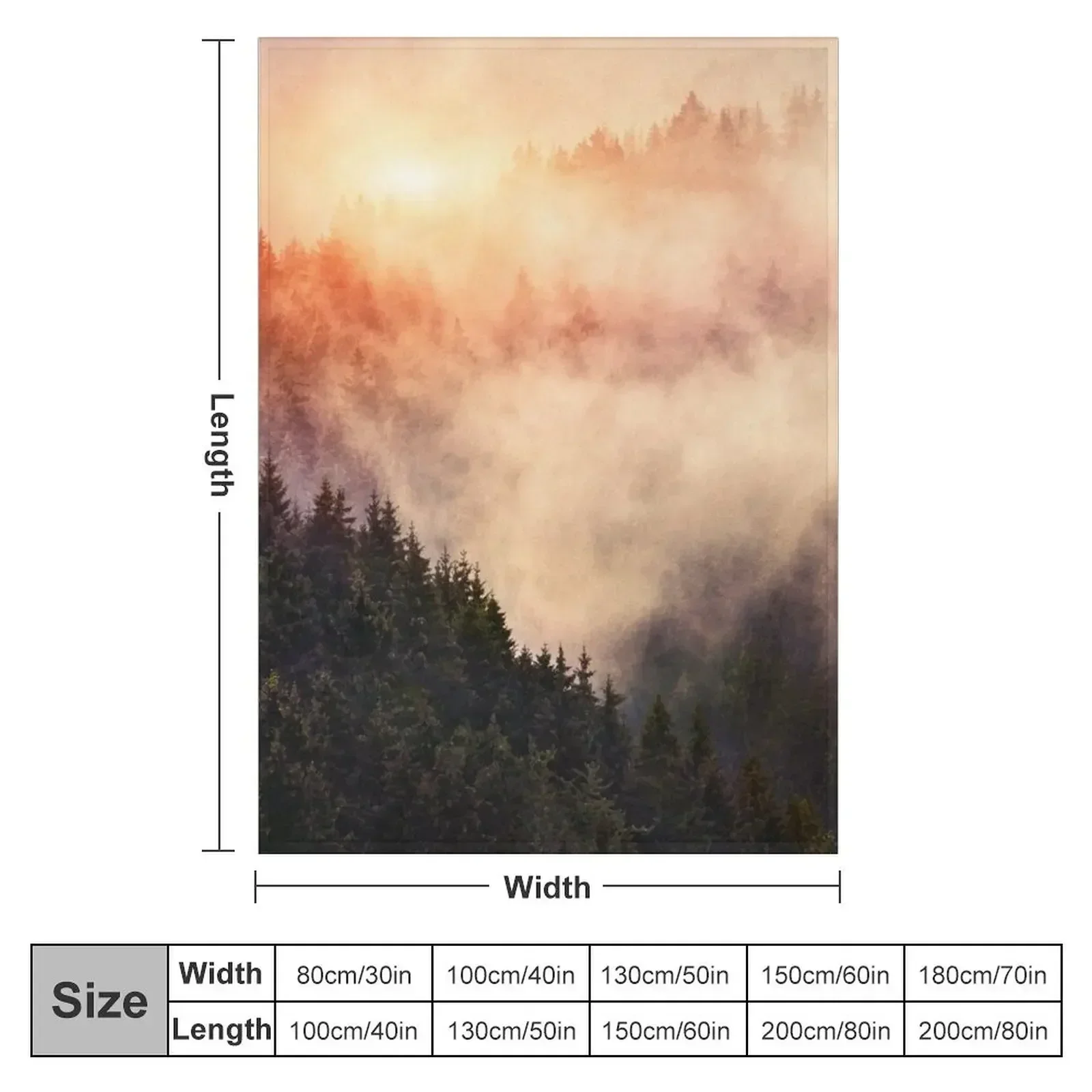 In My Other World // Sunrise In A Romantic Misty Foggy Autumn Fairytale Wilderness Forest With Trees Covered In Fo Throw Blanket