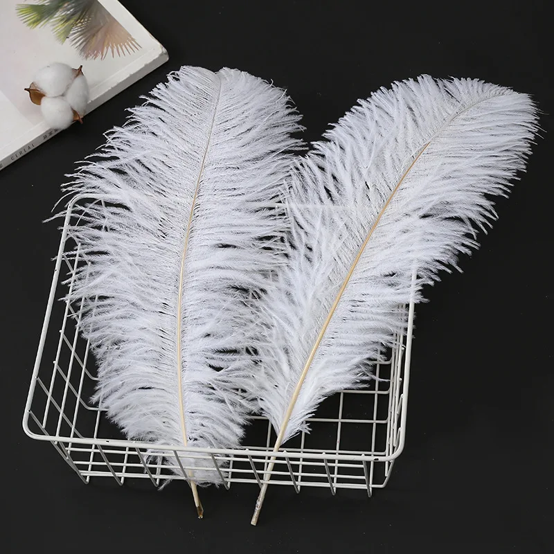 

50PCS 55-60CM 22-24 Inch White Ostrich Feathers For Crafts Wedding Party Home Vases Table Centerpiece Decoration Carnival Plumes