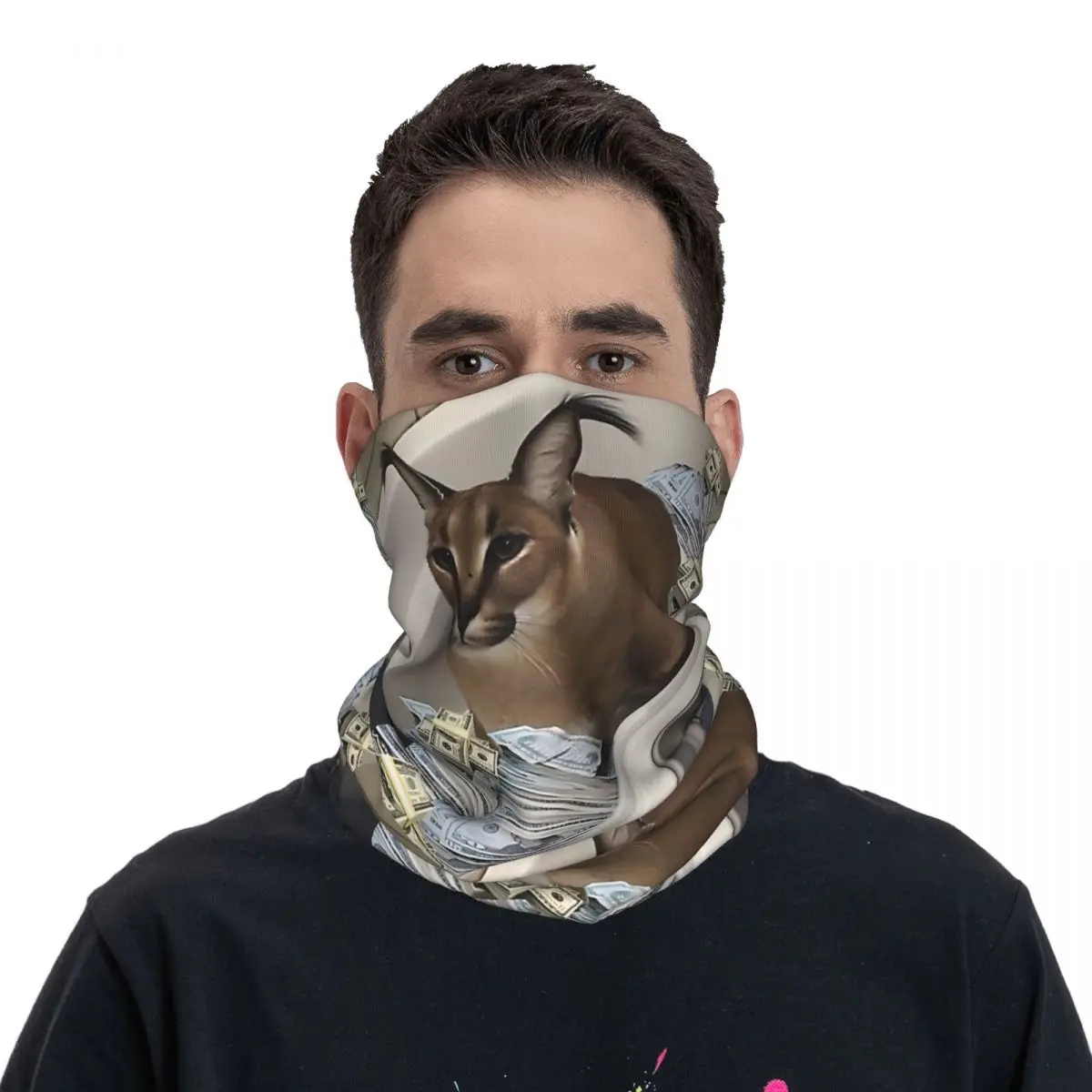 Money Scarf Neckerchief Neck Face Mask Polyester