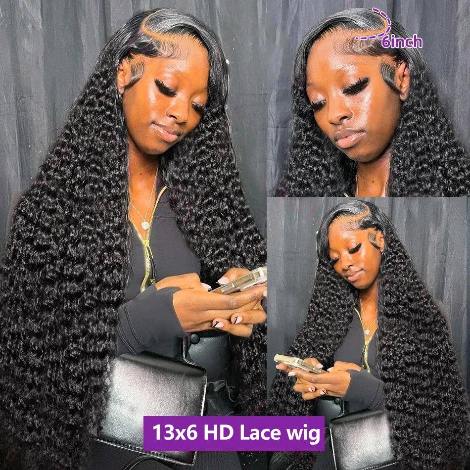 30 40 Inch Deep Wave 13x6 Hd Curly Lace Front Human Hair Wigs 250 Density Lace Wig 13x4 Water Wave Lace Frontal Wigs For Women