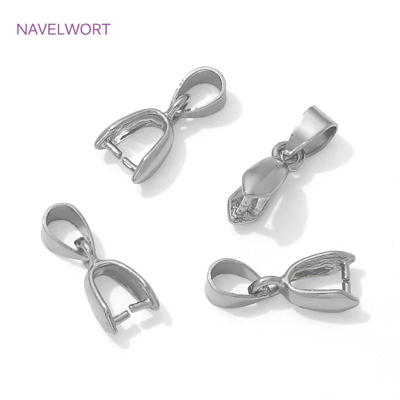 5/10/15Pcs 18K Gold Plated Pendant Pinch Clip Bail For Jewelry Making,Brass Pinch Bails Connectors DIY Earring Accessories image 3